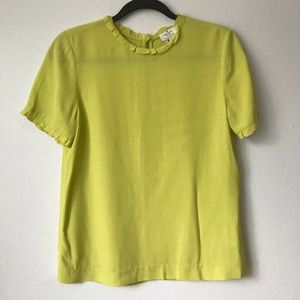 Kate Spade Short Sleeve Ruffle Top, Neon Yellow